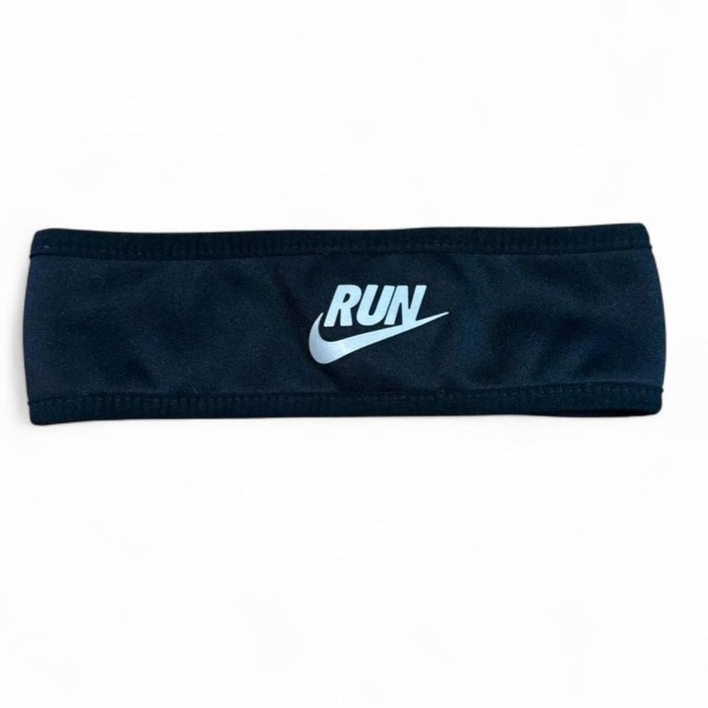 Nike Run black and white reversible therma-fit‎ headband with white logo
